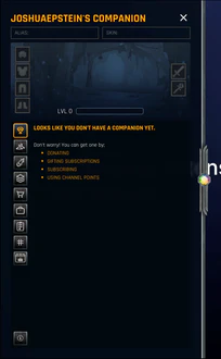 No Companion state (how it looks before creation)